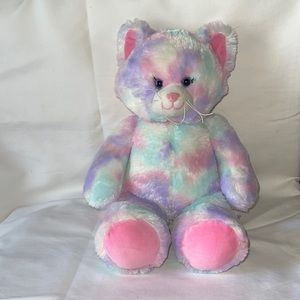 Build-A-Bear Kitty Cat Plush Stuffed Animal Pastel Swirl Tie-Dye 16”
